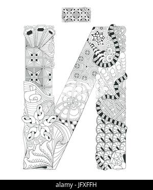 Russischen Buchstaben zum Ausmalen. Dekorative Zentangle Vektorobjekt Stock Vektor