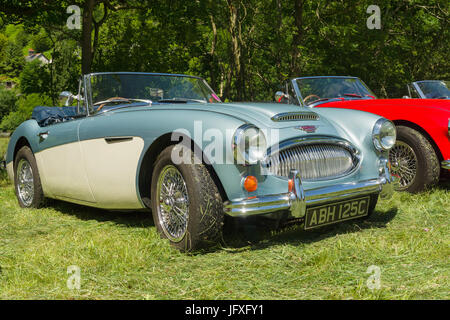 Austin Healey 3000 Mark 3 einen klassischen britischen Sportwagen-Ikone gebaut von 1959 bis 1967 bei einer Oldtimer-Rallye Stockfoto