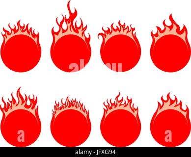 Runde Feuer-Symbol Stock Vektor