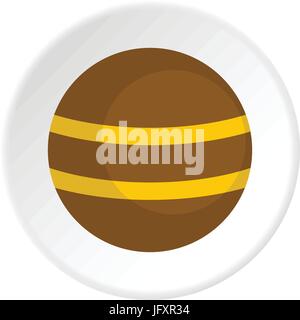 Braun mit gelben Streifen Symbol Kreis Stock Vektor