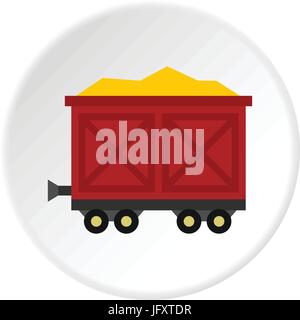 Warenkorb auf Rädern mit gold Symbol Kreis Stock Vektor