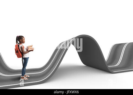 Schwieriger Weg. 3D Rendering Stockfoto