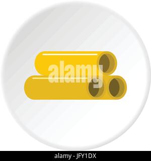 Gelbe Rohre Symbol Kreis Stock Vektor