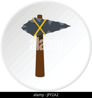 Alten Steinbeil Symbol Kreis Stock Vektor