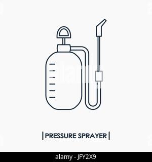Druck-Sprühgerät-Übersicht-Symbol. Garten sprayer Stock Vektor