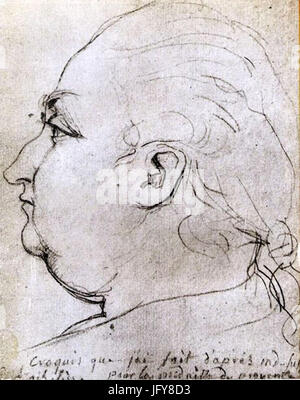 Croquis de Pierre André de Suffren Par Esprit-Antoine Gibelin vers 1785-1788 Stockfoto