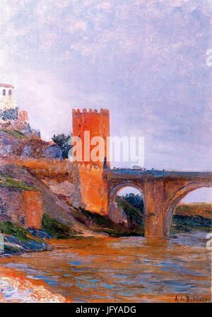El Puente de Alcơ3A1ntara de Toledo Stockfoto