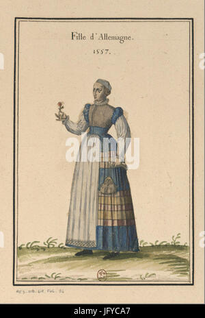 Ensemble de Gravuren de Kostüme d ' Allemagne du XVIe siècle.f078 Stockfoto