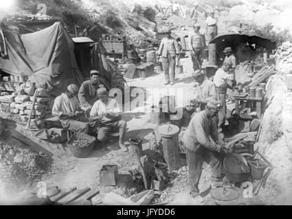 Küche de Campage des Soldats Français Aux Dardanellen 1915 Stockfoto