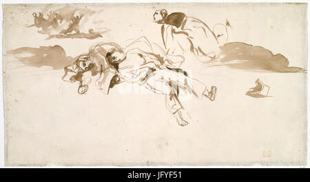 Eugène Delacroix, Studie der Körper Freiheit führt das Volk, 1830 Stockfoto