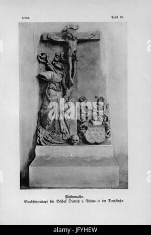 Fürstenwalde Sandsteinepitaph Für Bischof Dietrich von Bülow in der Domkirche Lebus Tafel 13 Stockfoto