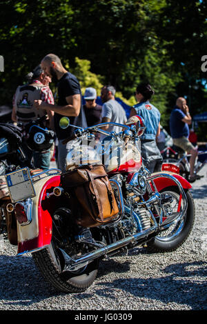 Treviso. Italien. 2. Juli 2017. Motorräder, treffen "Motoraduno 'Moto & Aerei D'Altri Tempi' - 4° Marcello & Friends2017". Offen für jedes Motorrad. Bildnachweis: Lukasz Obermann/Alamy Live-Nachrichten Stockfoto