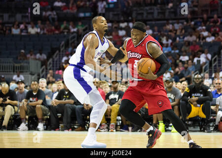 Woche #2 BIG 3 Basketball Turnier Vitrinen Charlotte, NC-Spectrum Center. Stockfoto