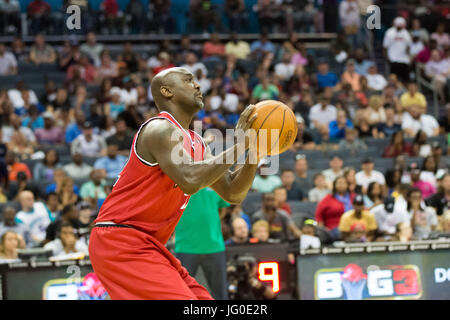 Woche #2 BIG 3 Basketball Turnier Vitrinen Charlotte, NC-Spectrum Center. Stockfoto