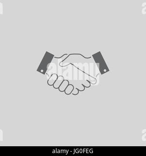 Business Handshake Vertrag Vereinbarung Linie Kunst Symbol Stock Vektor