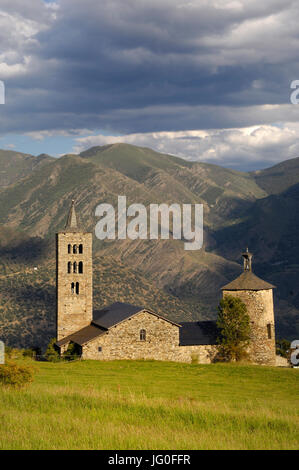 Sant Just und Sant Pastor Kirche, XI-XII Jahrhundert romanische, Sohn de Pi, Pallars Sobira, Lleida, Katalonien, Spanien Stockfoto