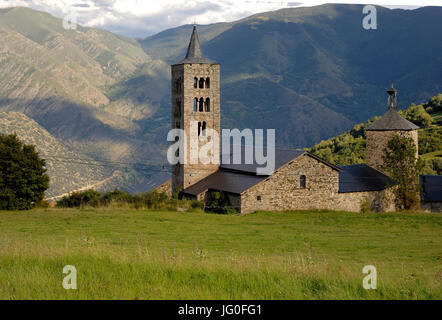 Sant Just und Sant Pastor Kirche, XI-XII Jahrhundert romanische, Sohn de Pi, Pallars Sobira, Lleida, Katalonien, Spanien Stockfoto