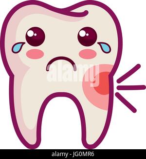 Zahn-Charakter mit Karies Stock Vektor