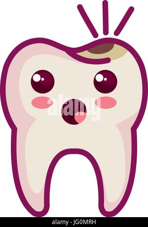 Zahn-Charakter mit Karies Stock Vektor