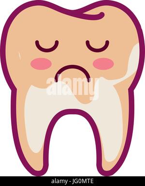 Zahn-traurige Figur isoliert Symbol Stock Vektor