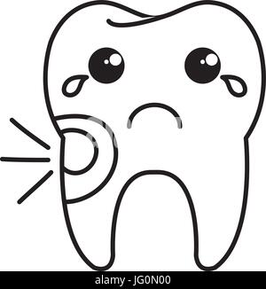 Zahn-Charakter mit Karies Stock Vektor