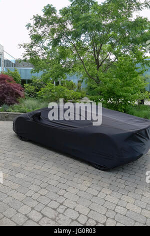 Ein Lamborghini Huracan Ccovered und geschützt vor einem Event in Toronto Kanada Stockfoto