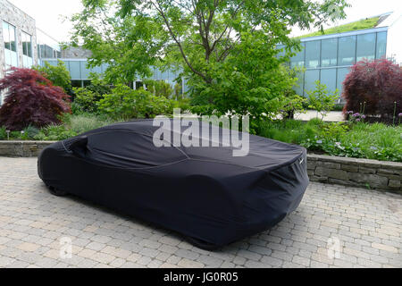 Ein Lamborghini Huracan Ccovered und geschützt vor einem Event in Toronto Kanada Stockfoto