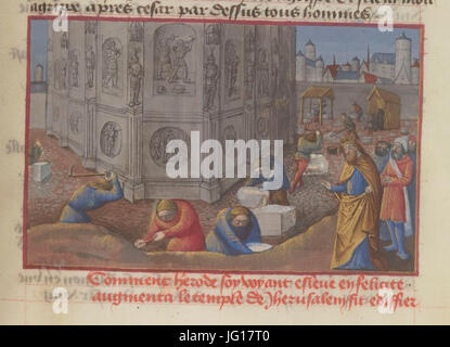 Français-405 fol. 113 Wiederaufbau du Temple de Jérusalem Stockfoto