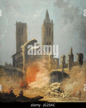 Hubert Robert - Démolition de l'Église Saint-Jean-En-Grève - Musée Carnavalet Stockfoto