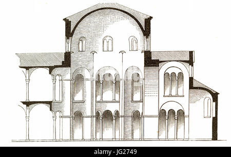 Jahrbuch MZK Band 03 - Gewölbesystem - Abb. 03 San Vitale Längsschnitt Stockfoto