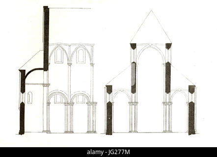 Jahrbuch MZK Band 03 - Gewölbesystem - Fig 70a Kirche Zu Lébény Stockfoto