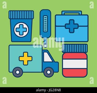 medizinische Verwandte Symbole Stock Vektor