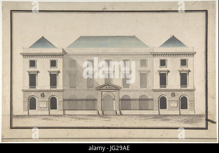 Jean François Chalgrin, Design für Collège de France, Paris - Höhe von Court Front Stockfoto