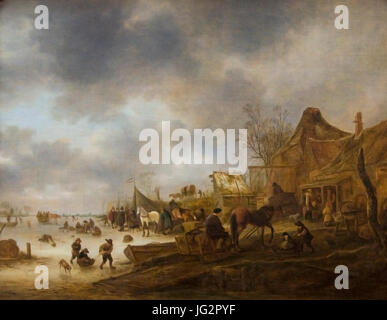 KMSKA Isaac van Ostade (1621-1649) - Winterlandschap (1645) 28.02.2010 14-23-00 Stockfoto