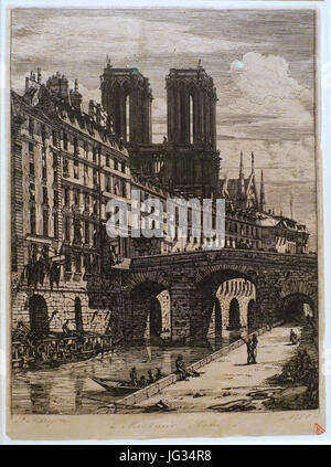 Le Petit Pont von Charles Méryon, 1850, Ätzen - Museum Berggruen - DSC03826 Stockfoto