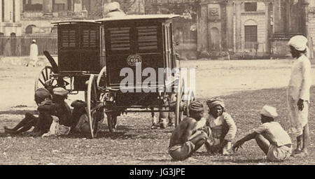 Pferd-Auto vor Regierung Haus Kalkutta in den 1860er Jahren Stockfoto