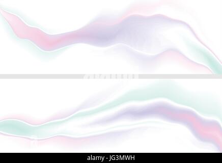 Holographische Neon Folie Wellen abstrakte Banner. Trend der 80er Jahre, 90er Jahre Vektor-Hintergrund Stock Vektor