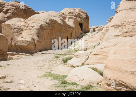 Der Weg nach Petra Bab Al Siq Weitergabe Stockfoto