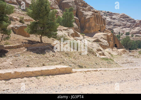 Blick auf Bab Al Siq auf der Spur, Petra Stockfoto