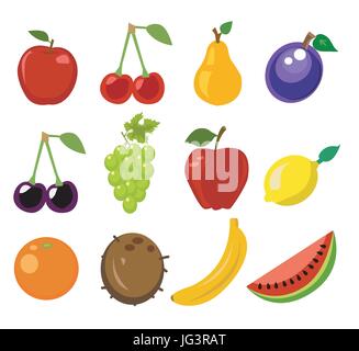 Satz von Frucht-Vektor-illustration Stock Vektor