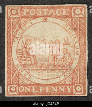 New South Wales 1850 281st January29 1D rot Briefmarke Stockfoto