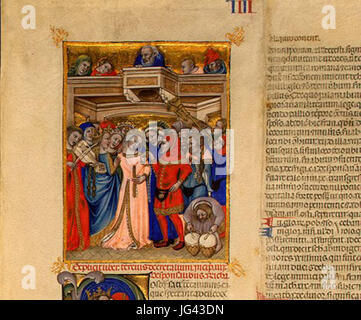 Niccolò da Bologna - die Ehe 1350s Miniatur auf Pergament nationale Galerie der Kunst Washington DC Stockfoto