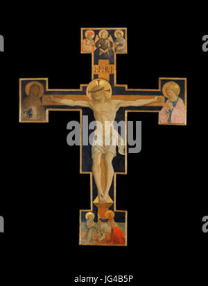 Gemalte Kruzifix aus der Kirche von San Michele Arcangelo Bartolomeo Caporali Stockfoto