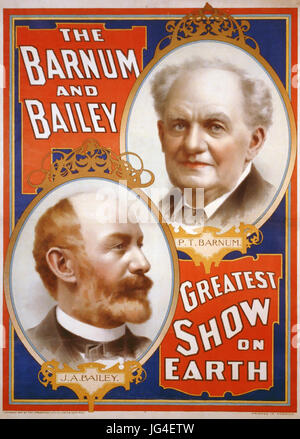 BARNUM und BAILEY Zirkus Plakat über 1885 Stockfoto