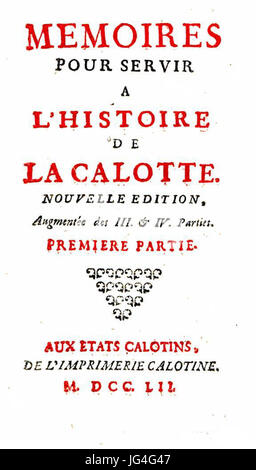 Mémoires Pour Servir À l ' Histoire De La Kalotte 1752 Stockfoto