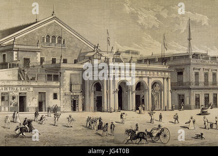 Kuba. Havanna. TACON Theater. Gravur. "La Ilustracion Espanola y Americana", 1880. Stockfoto