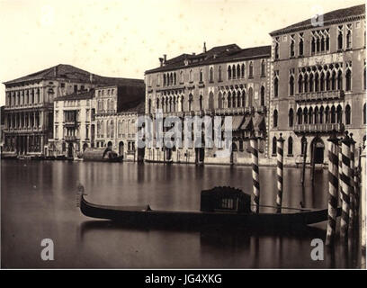 Ponti Carlo 28ca. 1823-189329-Canal Grande e Palazzo Foscari Stockfoto
