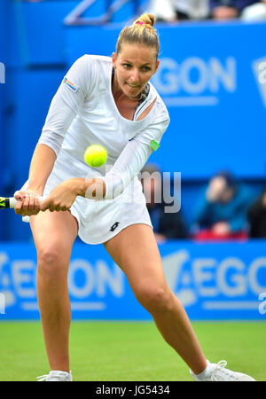 Kristyna Pliskova (Tschechisch) spielen bei den Aegon International 2017, Eastbourne Stockfoto