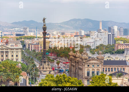 Mirador de Colom in Barcelona, Spanien Stockfoto