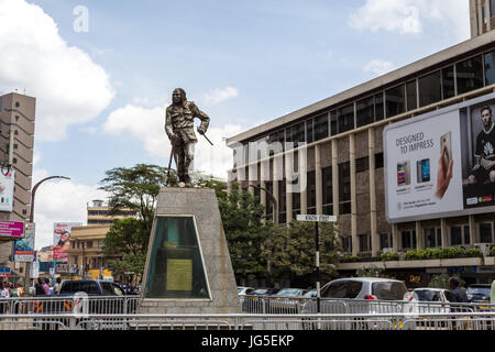 Nairobi, Kenia - 7. Dezember 2016: Dedan Kimathi Denkmal. Dedan führte einen bewaffneten militärischen Kampf, bekannt als die Mau Mau Aufstand gegen die britische Colo Stockfoto